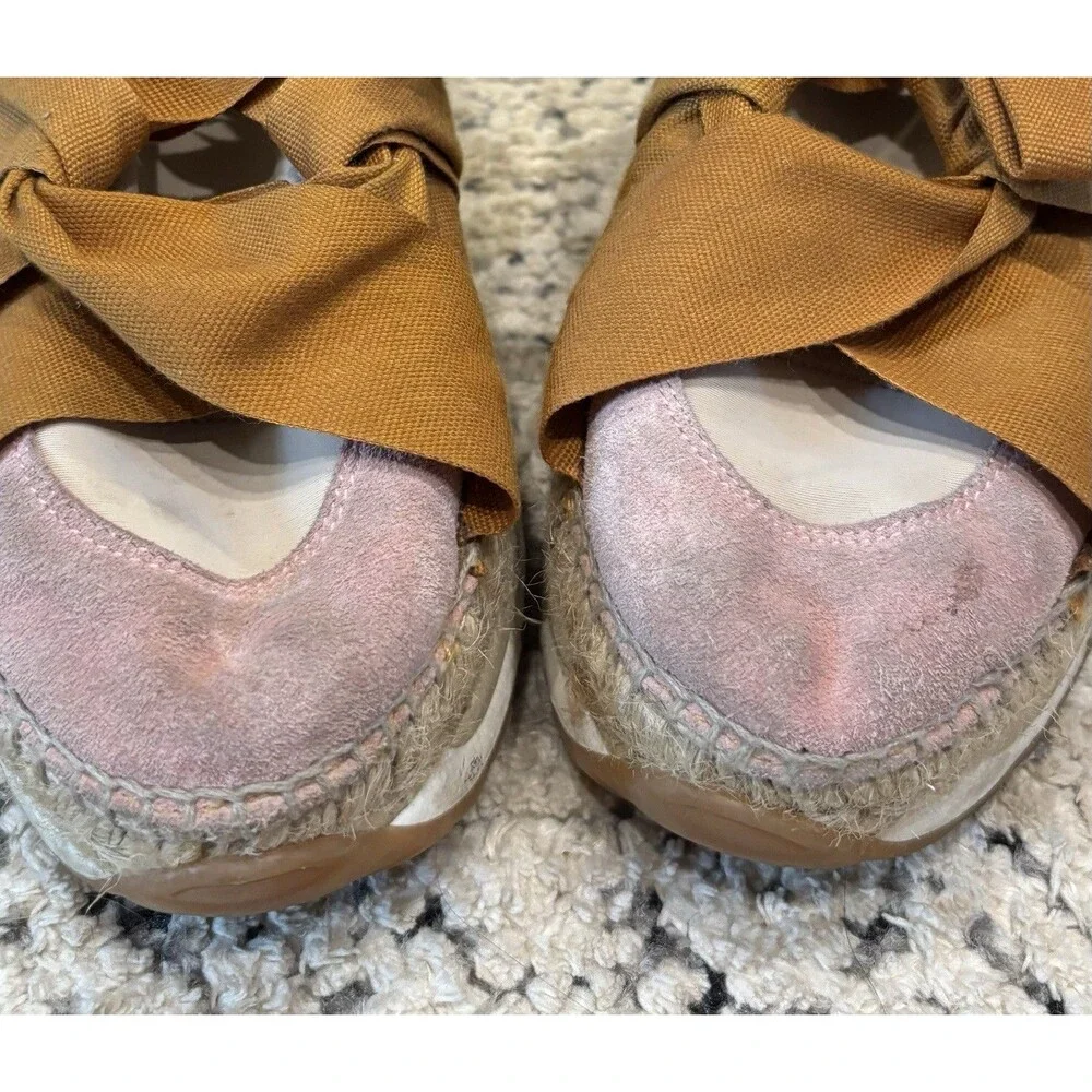Free People Mustard Yellow and Blush Espadrille Sneakers